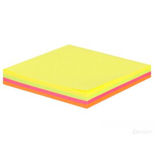 Karteczki samoprzylepne Tres 75x75mm, 100szt neon